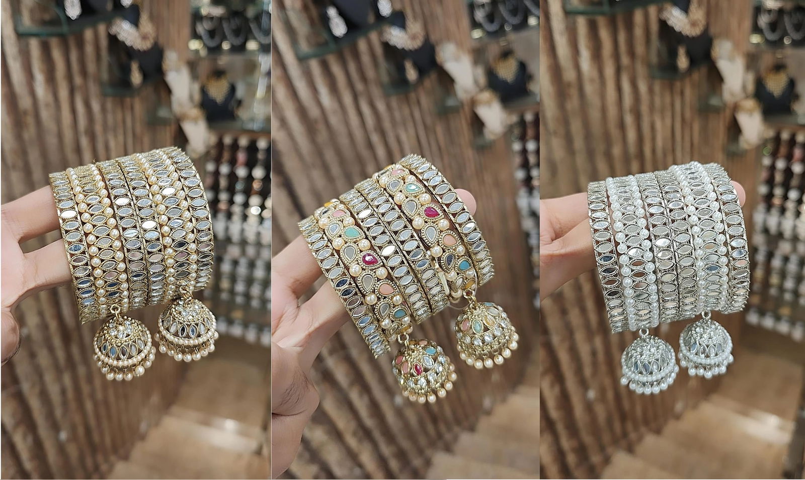 Designer Fancy Jhumar With Stone Bangles Set Wholesale Shop In Surat
